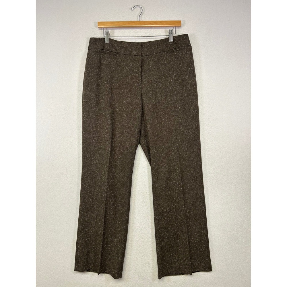 Professional Rafaella‎ Women 12 Brown Textured Straight Leg Mid Rise Dress Pants